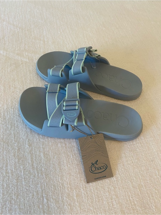 Chaco Shoes - Chaco Chillo Blue Slide Sandals with Pale Green Trim Women’s Size 9 NWT